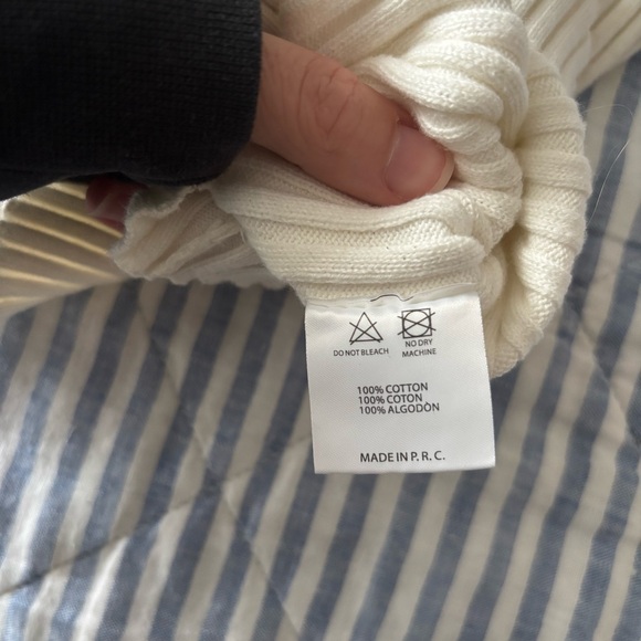 Cream Ribbed Cropped Polo - Picture 4 of 6